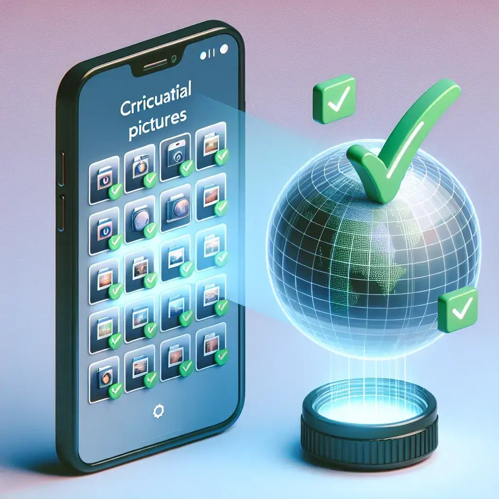 "Persona utilizando una aplicación para liberar espacio en su celular sin borrar fotos importantes, mostrando una interfaz organizada y opciones de gestión de memoria."